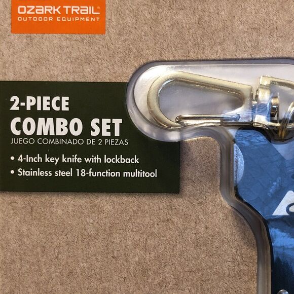 Ozark Trail 12 in 1 Multitool 2pc Knife Key Stainless Steel 18 Function Tool Set - Picture 3 of 4